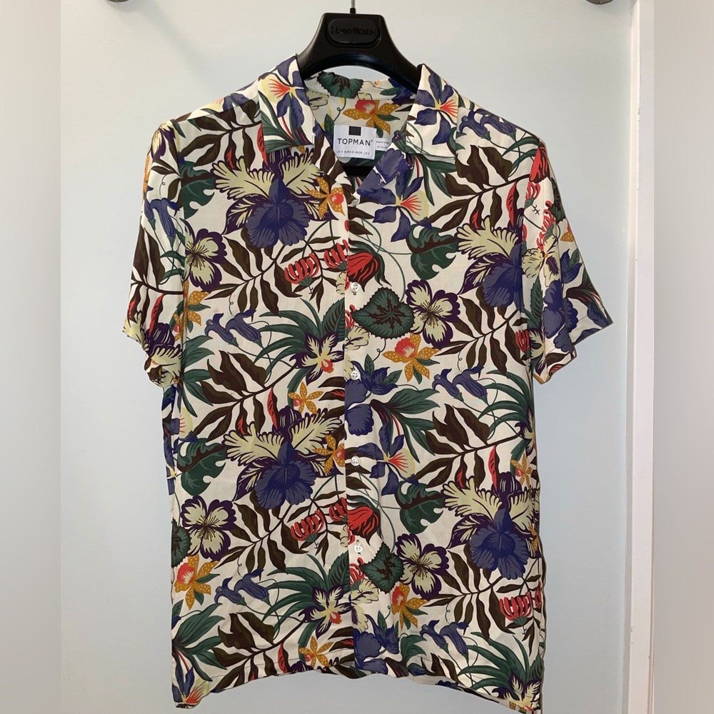 floral print button-up shirt from Topman